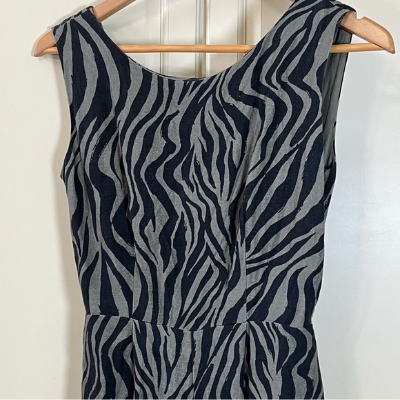 Anthropologie Linen Blend Corey Lynn Calter Onyx Wrap Jumpsuit in Zebra Size XS - Picture 4 of 9